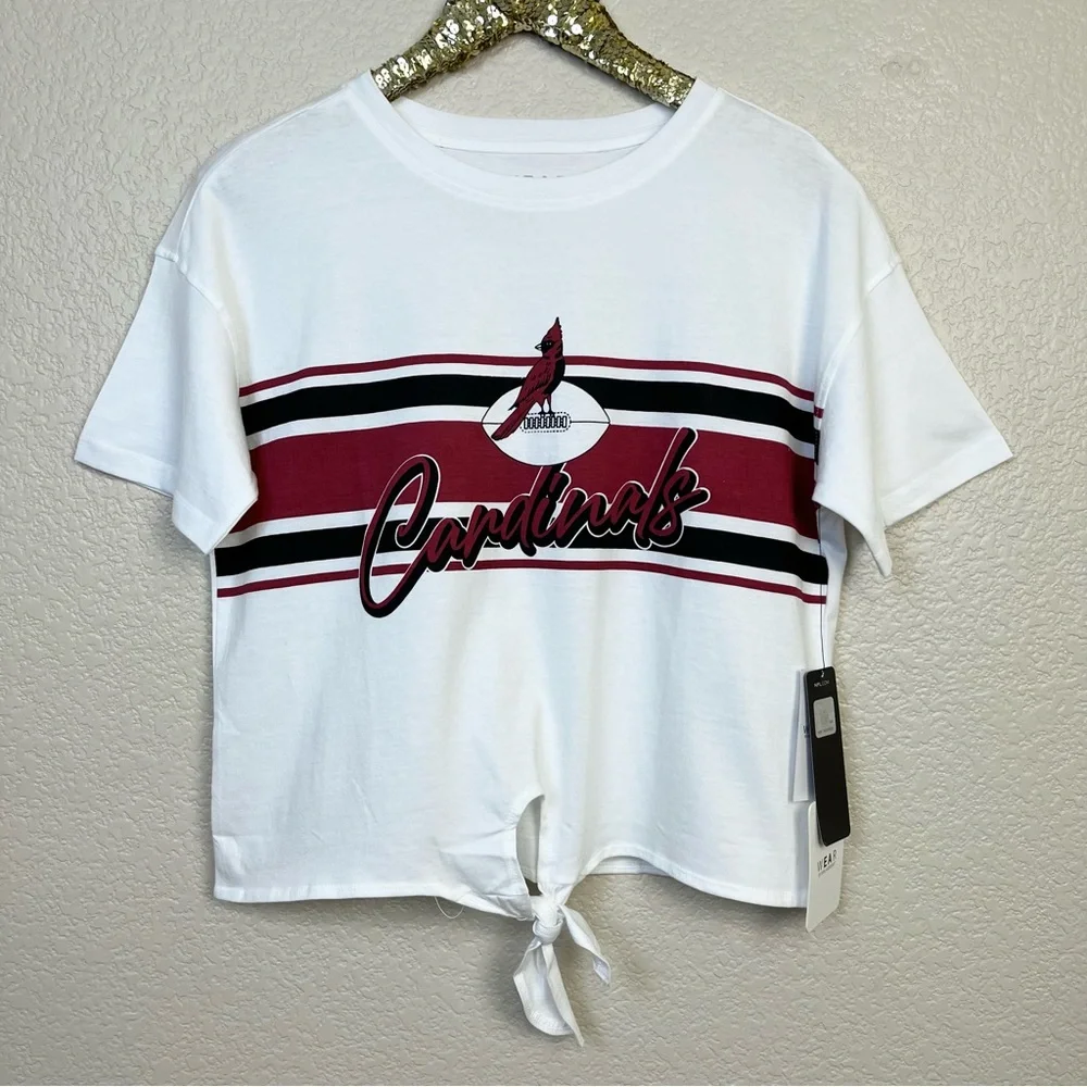 Wear By Erin Andrews • Arizona Cardinals Front Tie Retro Shirt - Picture 1 of 10